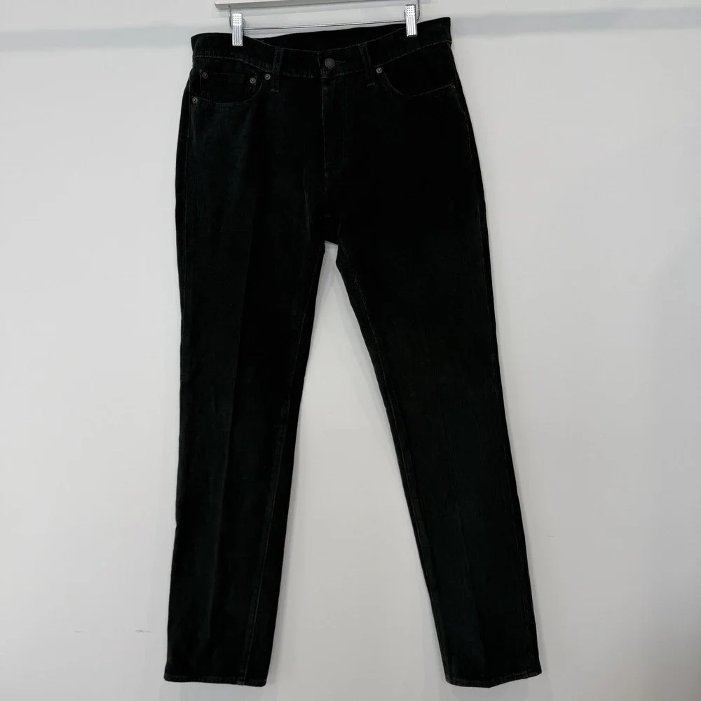 Vintage Levi's 511 Corduroy Pants Mens 33x34 Dark Green White Tab Big E Y2K